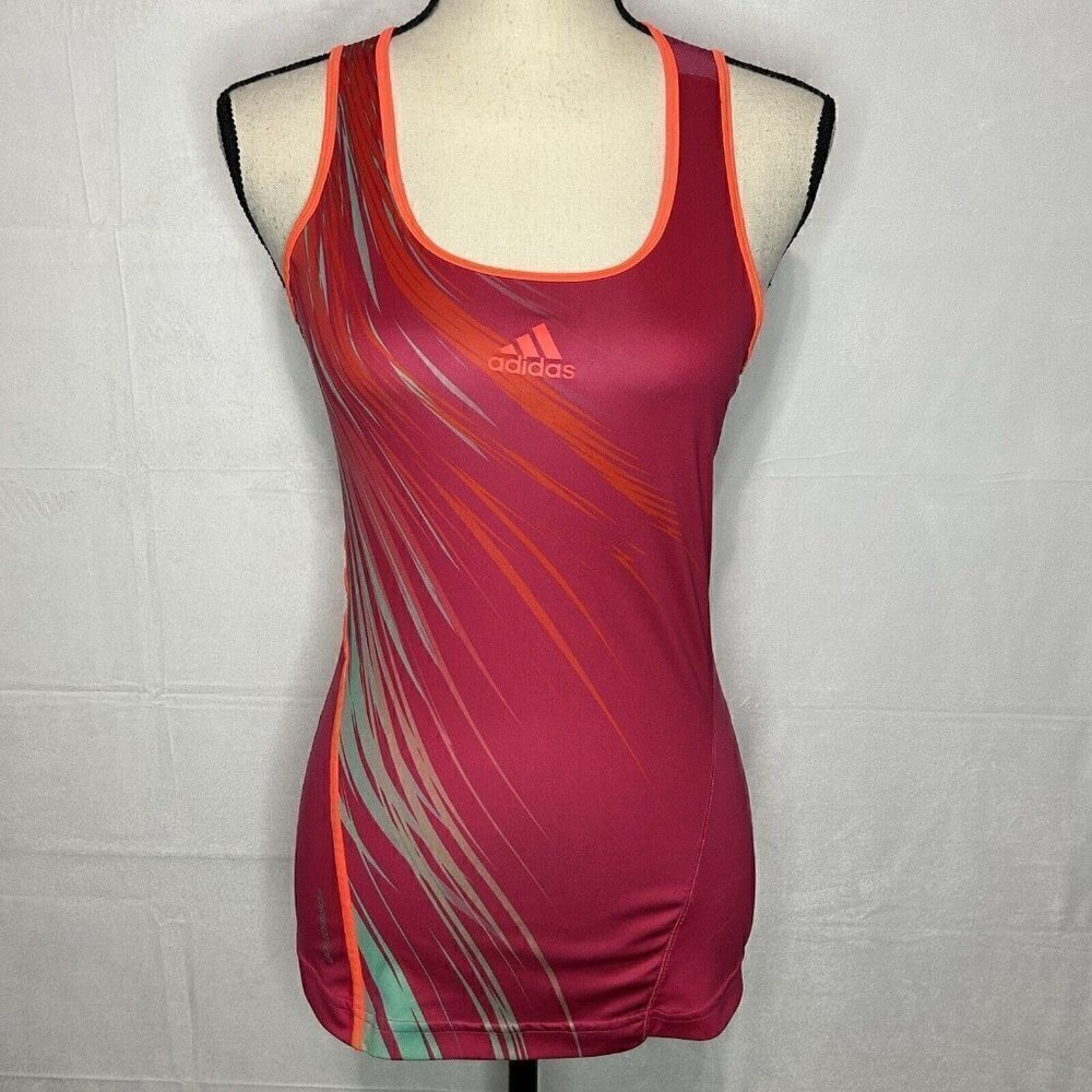 Adidas ADIZERO Formation Mesh Racerback Tank Top Womens Sz S Hot Pink / Orange